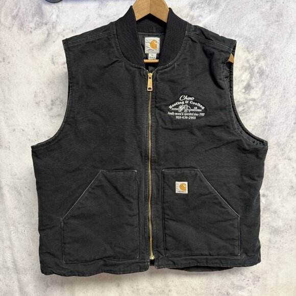 Carhartt Other - Carhartt Vest Mens XL V01 Blk Canvas Quilted Lined Workwear